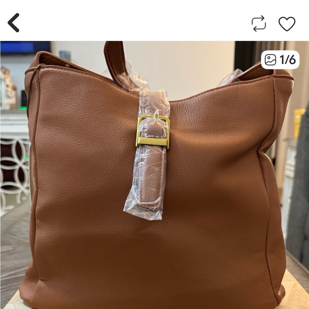 Chic Brown Leather Tote Bag